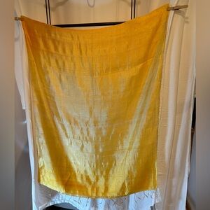 Pre-loved yellow silk shawl from Thailand. 28” wide, 69” long